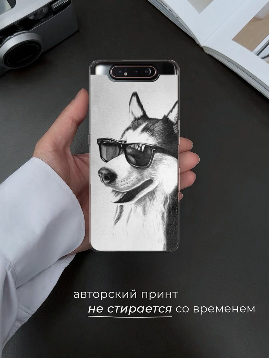 Чехол на Samsung Galaxy A80 / Самсунг Гэлакси A80 с принтом "Крутой Хаске" — фото 1