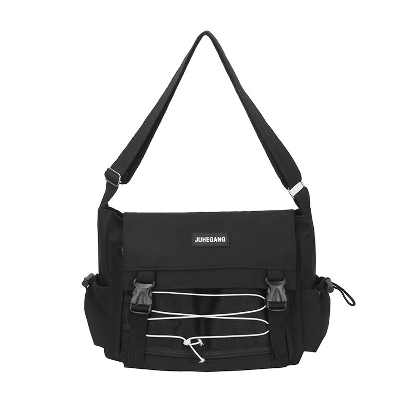 Уличная одежда в стиле туалетной бумаги для мужчин и женщин, сумка-бандульер большой емкости, функциональная сумка в стиле Харадзюку в японском стиле с бусами и дизайном в почте для повседневных перемещений