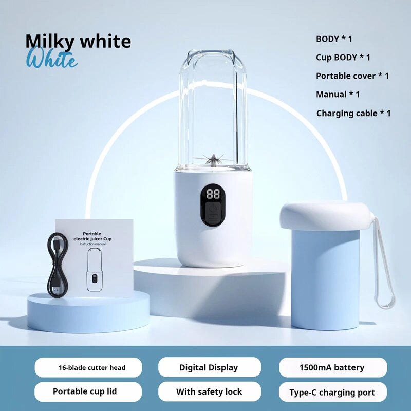 Портативная соковыжималка Xiaomi, бытовая 16-лезвие, маленькая соковыжималка, электрическая студенческая зарядка, многофункциональная беспроводная чашка для сока фруктов