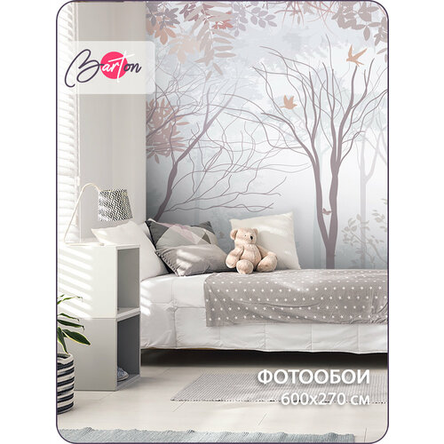 фото Фотообои на стену флизелиновые 3d лес абстракция 600х270 см bartonwall n062 barton wallpapers