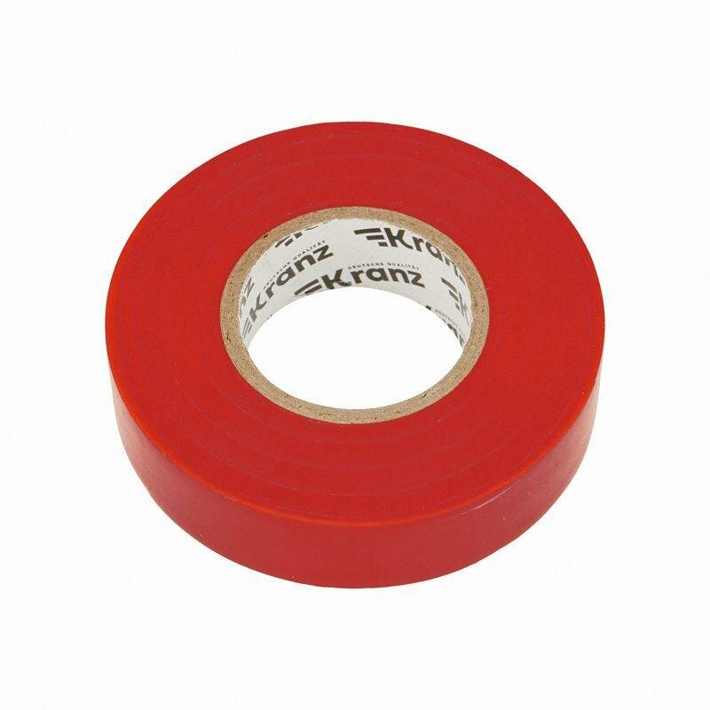 Изолента ПВХ профессиональная 0.18х19мм х 20м красная Kranz KR-09-2804
