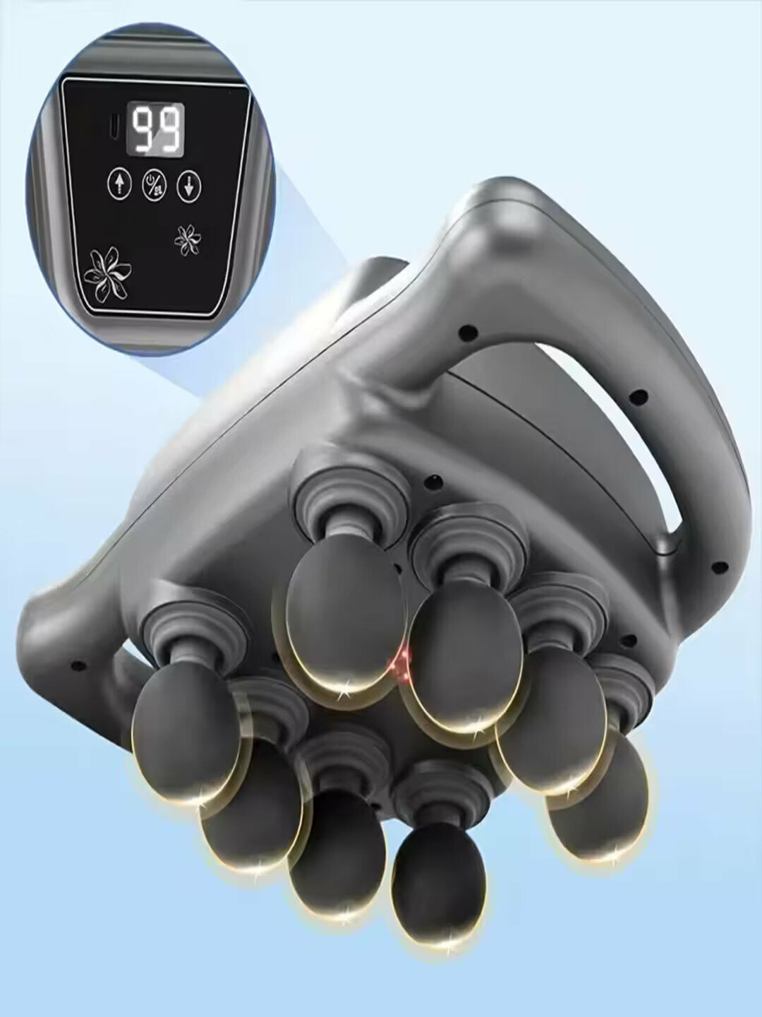 Электронный массажер для шеи, плеч, ног, спины и всего тела, электрический, 8 роликов, пластик.