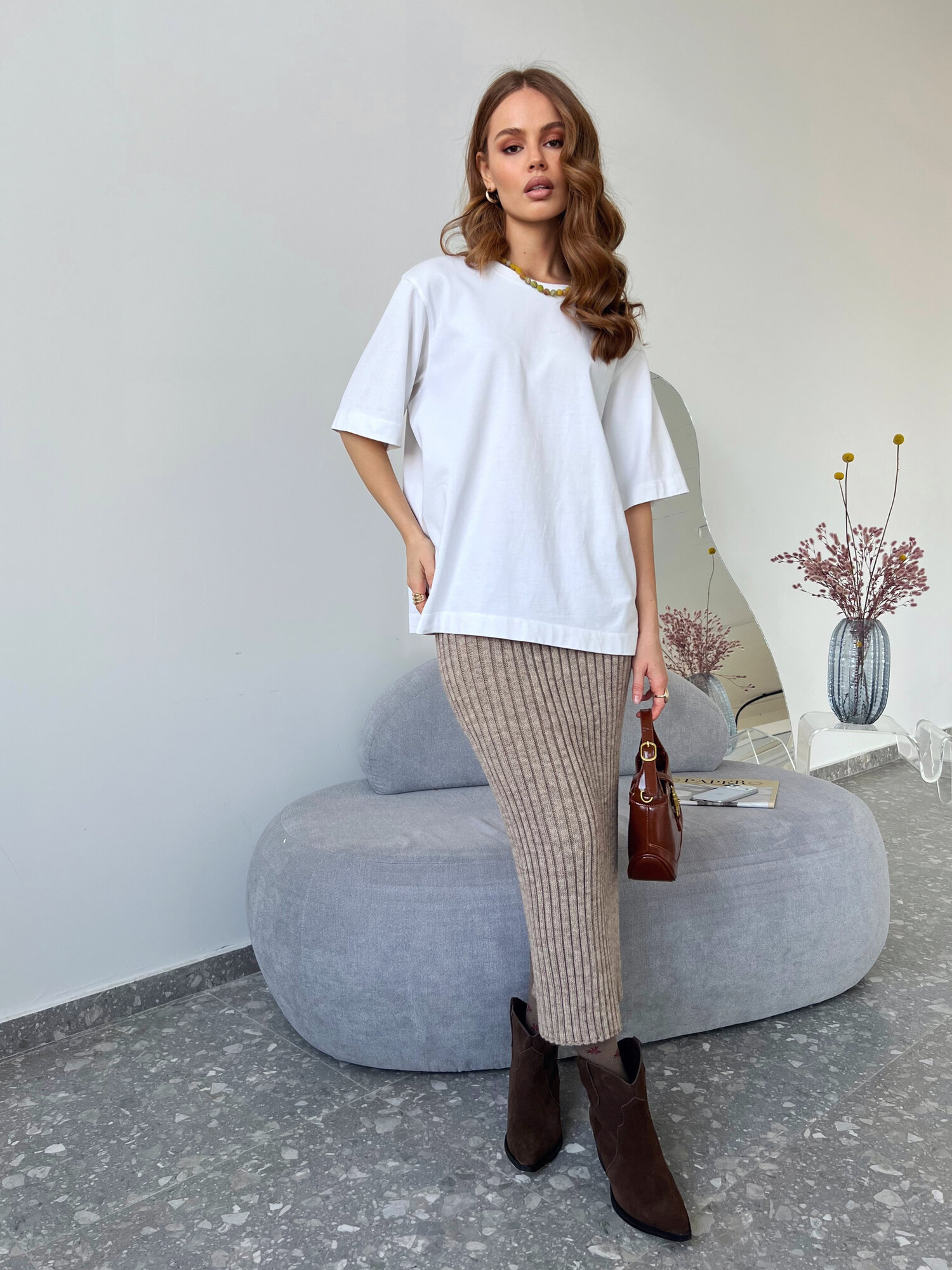 Юбка Daffy World, размер 42-48, темно-бежевый — фото 1