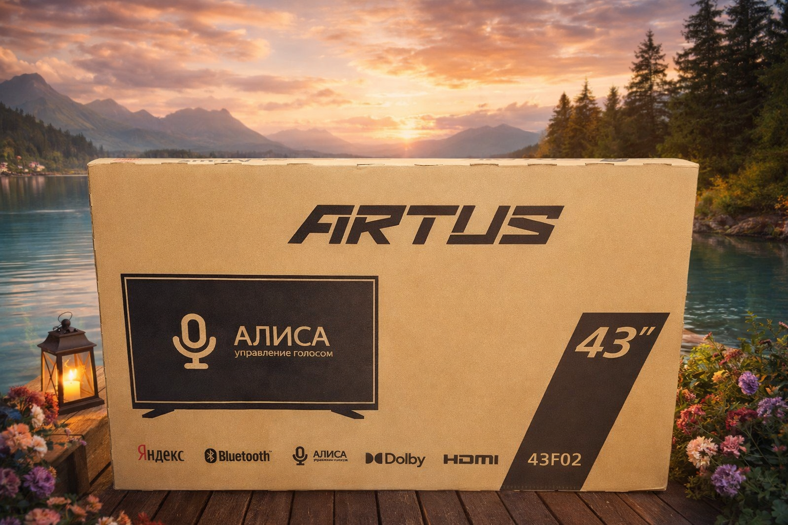 Телевизор ARTUS 43 яндекс алиса, Full HD, Smart TV, голосовое управление и интеграция с умным домом.