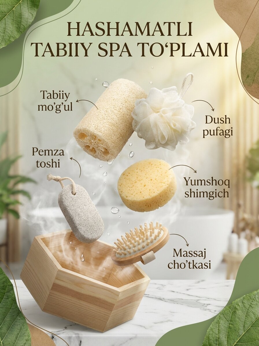 Подарочный СПА-набор для ванны и сауны, 4 в 1 (в деревянном ушате)