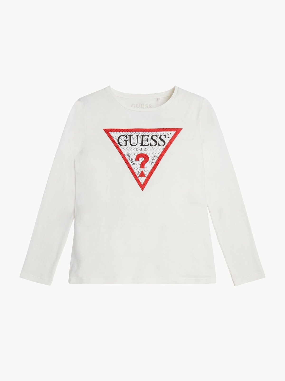 Лонгслив GUESS LS T-shirt, размер 12, белый