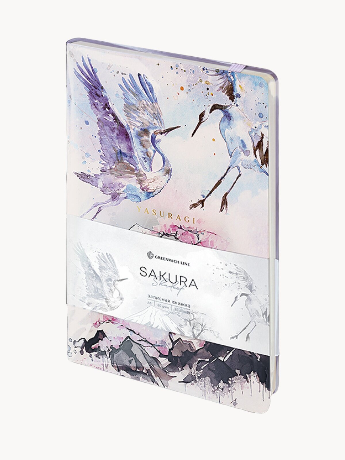 Блокнот Greenwich Line Sakura "Shadoof", интегральный переплет, с резинкой
