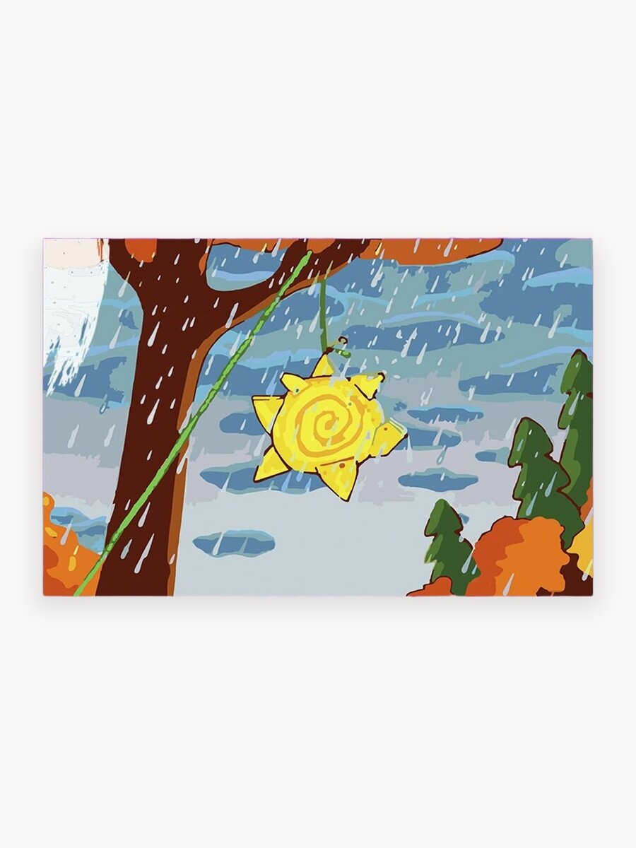 Картина по номерам на холсте Фанерное солнце, 40 х 60 см