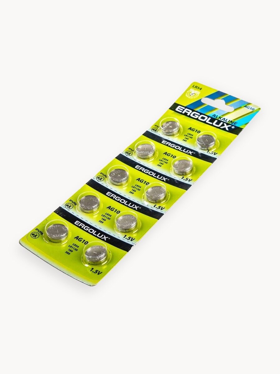 Батарейка для часов Ergolux AG10 BL-10 LR54 /LR1130 /189 /389