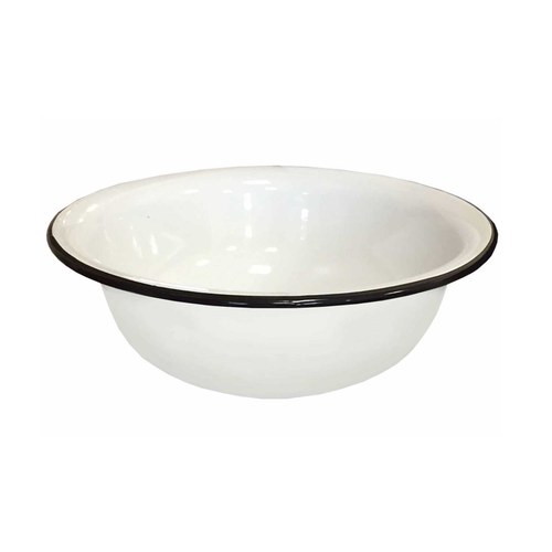 Миска тарелка глубокая суповая, объем 5 л, материал эмалированная сталь, цвет белый