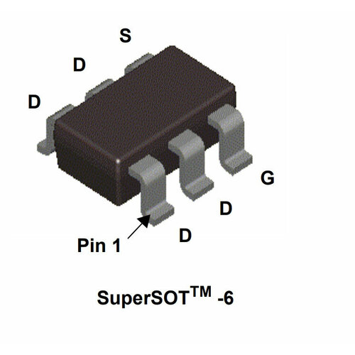 Микросхема FDC638APZ P-Channel MOSFET 20V 4.5A SSOT6