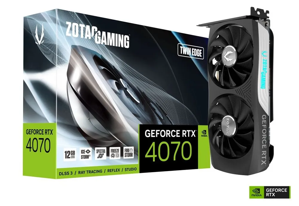 Видеокарта ZOTAC GeForce RTX 4070 Twin Edge 12 ГБ (ZT-D40700E-10M)