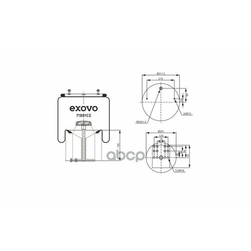 Пневмоамортизатор Bpw EXOVO арт. 71881CE