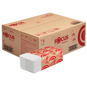 Бумажные полотенца листовые для диспенсера Focus Premium белые двухслойные v сложения 15 пачек система H3, арт. 5049974