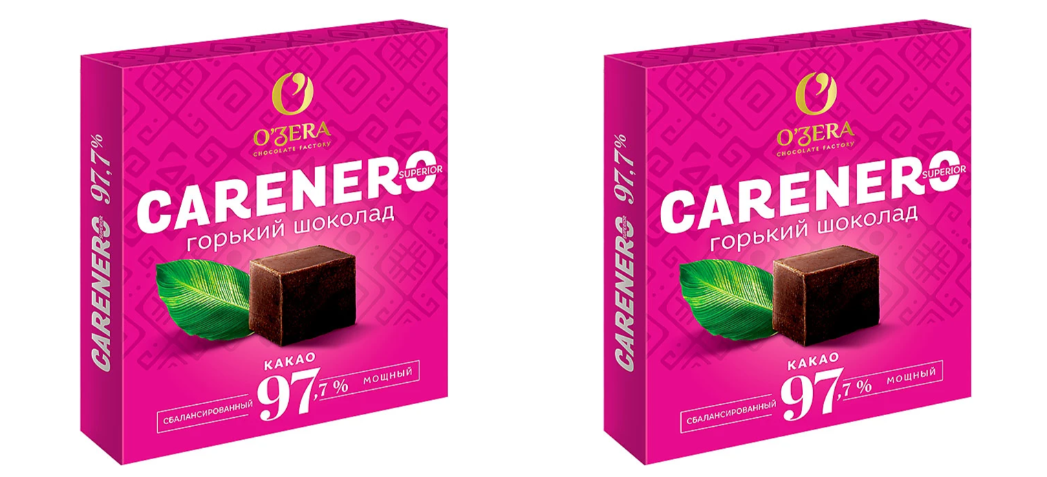 Шоколад OZera Carenero Superior 97,7% 2 шт. по 90 г