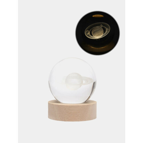 Хрустальный шар - ночник светильник Стеклянный шар настольный Свечение Одноцветный - теплый Диаметр шара 8 см Цвет Бирюзовый 1199₽