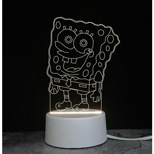 Светильник ночник 3D светодиодный LED подарок на новый год Цвет Лазурный 999₽