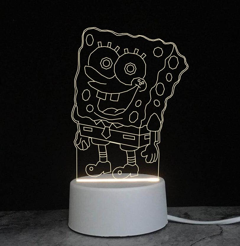 Светильник ночник 3D светодиодный LED, подарок на новый год Цвет Лазурный
