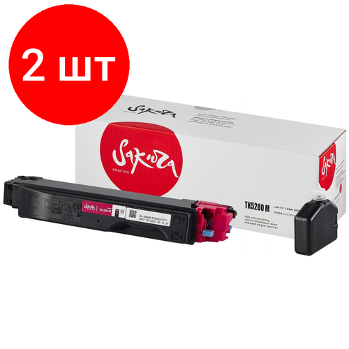 Комплект 2 штук, Картридж лазерный SAKURA TK-5280M пур. для Kyocera Mita ECOSYS P6235cdn 10 шт картридж лазерный sakura 106r02749 пурпурный 11000 стр для xerox sa106r02749
