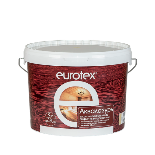 Eurotex / Евротекс Аквалазурь лак защитно-декор. для дерева акриловый лессирующий бесцветный 0,9кг