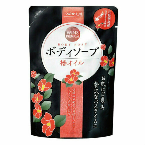 Nihon Питательное крем-мыло для тела Wins Премиум с маслом камелии, цветочный аромат, 400 мл