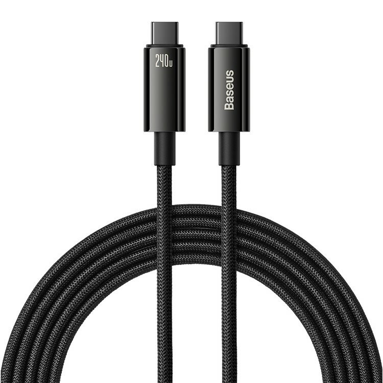 Кабель Baseus Tungsten Gold Fast Charging Data Cable Type-C to Type-C 240W 1m Black (CAWJ040001)