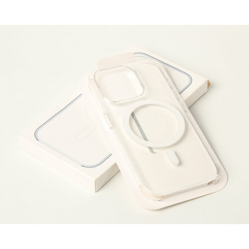 Чехол для iPhone 15 Pro Max с поддержкой беспроводной зарядки / MagSafe для 15 Pro Max Clear Case White magsafe clear case iphone 15 pro