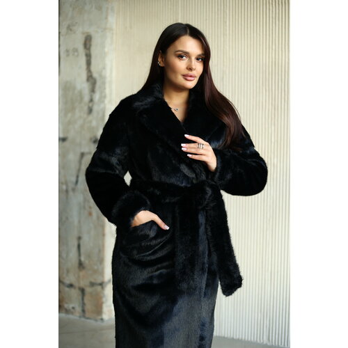 Шуба , размер 48, черный