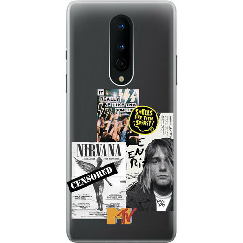 Силиконовый чехол на OnePlus 8, ВанПлюс 8 с 3D принтом Nirvana прозрачный силиконовый чехол на oneplus 8 ванплюс 8 с 3d принтом beatles stickers прозрачный