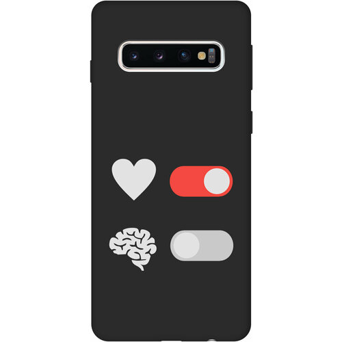 Матовый Soft Touch силиконовый чехол на Samsung Galaxy S10, Самсунг С10 с 3D принтом Brain Off W черный матовый soft touch силиконовый чехол на samsung galaxy a5 самсунг а5 с 3d принтом brain off w черный