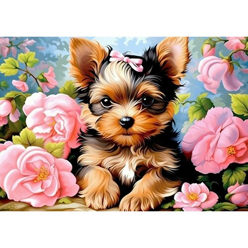 Картина по номерам животные детская собака на подрамнике 40х50см GX 46-452 щедрый край раскраска картина по номерам на холсте