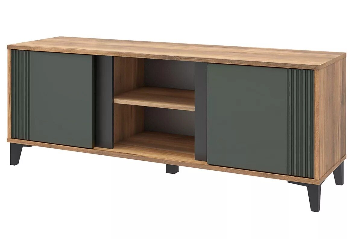 фото Тумба под ТВ Столлайн Богемия 463.04 Дуб барокко/Зелёный