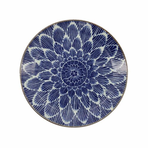 Тарелка закусочная Ohuke Dahila, диаметр 20 см, цвет синий, фарфор, Tokyo Design, Япония, TD18888