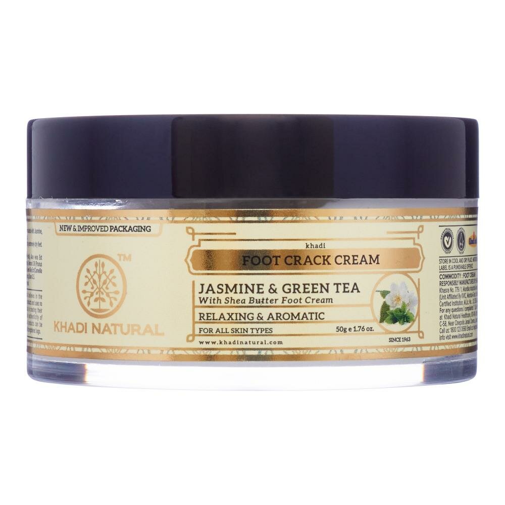 KHADI NATURAL Крем для ног "Жасмин, зелёный чай, масло Ши" | JASMINE GREEN TEA FOOT CRACK CREAM 50г