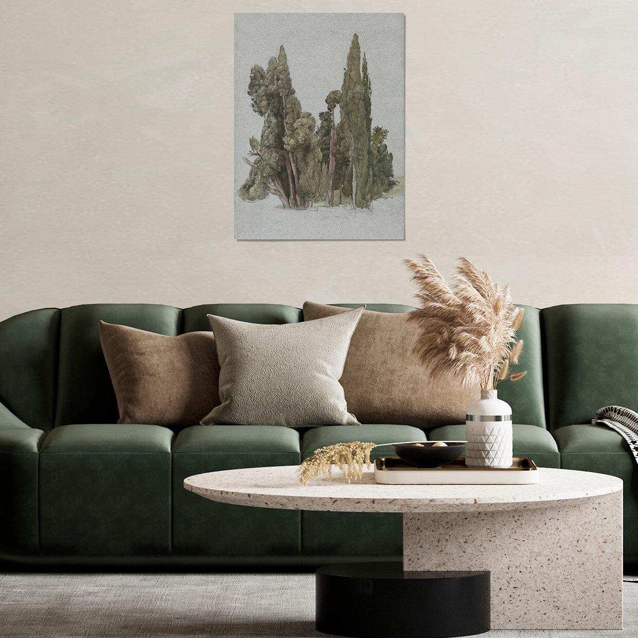 Картина на холсте, репродукция / Сэмюэл Палмер - The Cypresses / Размер 30 x 40 см