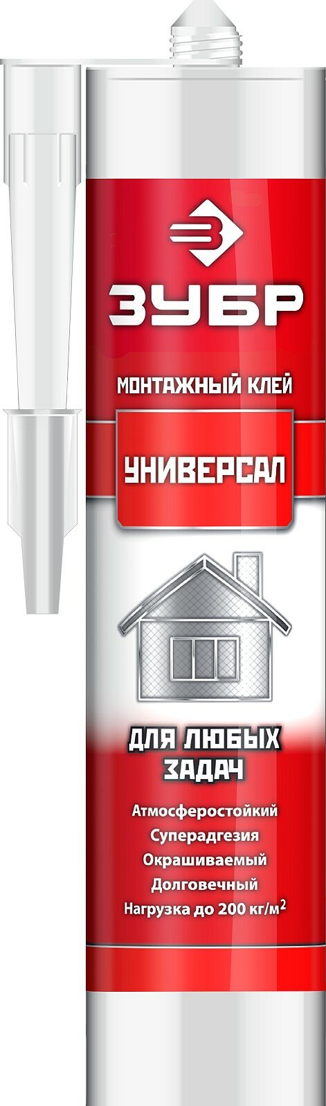 фото ЗУБР 300 мл, белый, Универсальный монтажный клей, эксперт (41331)