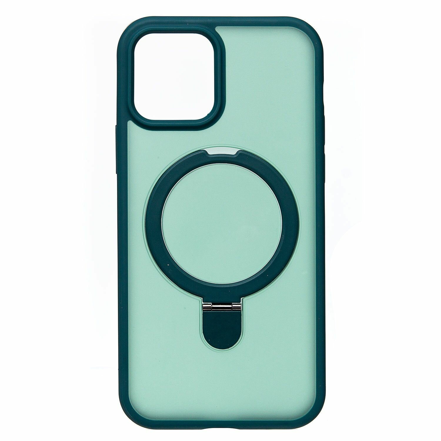 Чехол с кольцом-MagSafe на Apple iPhone 12/iPhone 12 Pro / Трансформация в подставку / темно-зеленый