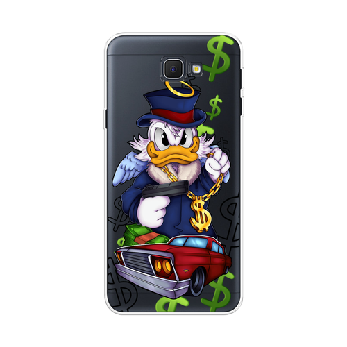 Силиконовый чехол на Samsung Galaxy J5 Prime 2016 / Самсунг Галакси J5 Prime 2016 Scrooge McDuck with a Gold Chain, прозрачный