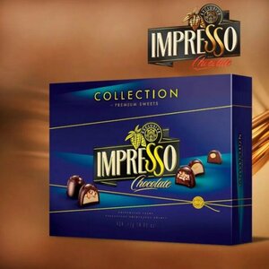 Подарочный набор белорусских шоколадных конфет IMPRESSO PREMIUM (синие), 424 гр