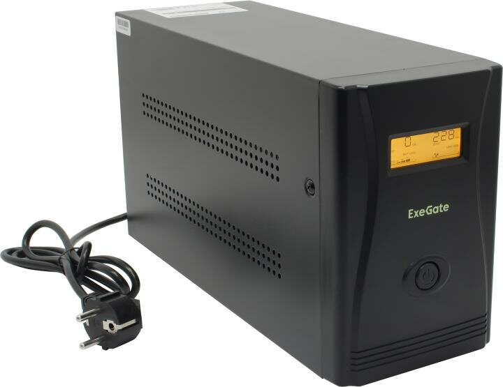 Источник бесперебойного питания Exegate 1000VA/650W, LCD, AVR, 6*IEC-C13, RJ45/11, black - фото №5