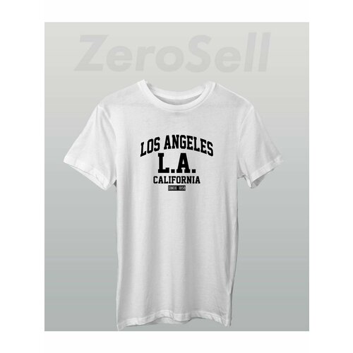 Футболка Zerosell надпись los angeles лос анжелес, размер XXS, белый