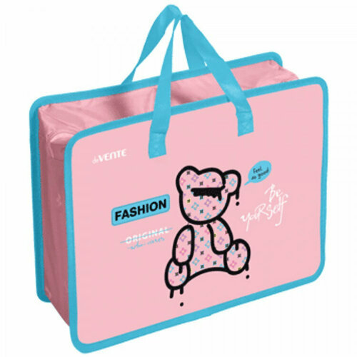 сумка а4 devente hello bear 8057208 для тетрадей и рисунков Сумка пластик А4 (deVENTE) на молнии ручка-тесьма Fashion Bear с расширением арт.8054455