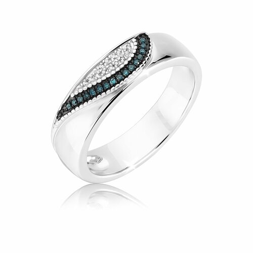 Кольцо VALTERA, серебро, 925 проба, бриллиант, размер 17, серебряный женское кольцо из серебра 925 пробы с бриллиантами 12 мм 11 карат