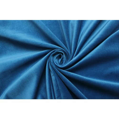 Ткань Бархат на хлопке синий, ш138см, 0,5 м