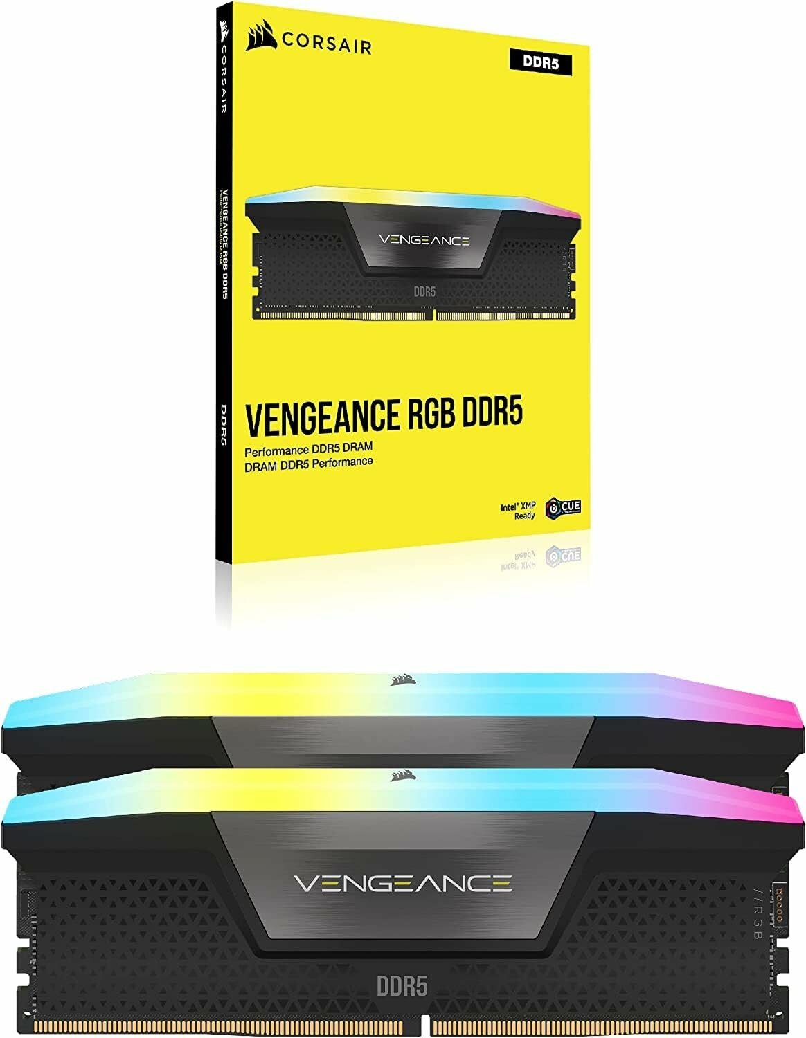 Оперативная память CORSAIR "VENGEANCE RGB", DDR5, 32Gb, 2x16Gb, CMH32GXM2B6400C36