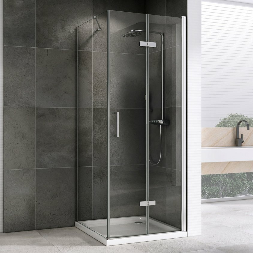 фото Abber Душевой уголок Abber Zart 90х80, профиль хром, стекло прозрачное