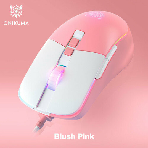 Игровая мышь для компьютера Onikuma CW916-P Blush Pink с RGB подсветкой 139000₽