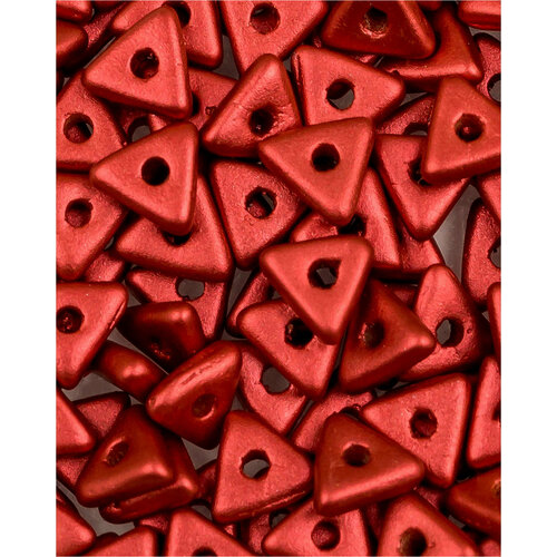 Стеклянные чешские бусины, Tri-bead, 4 мм, цвет Lava Red, 5 грамм (около 145 шт.)