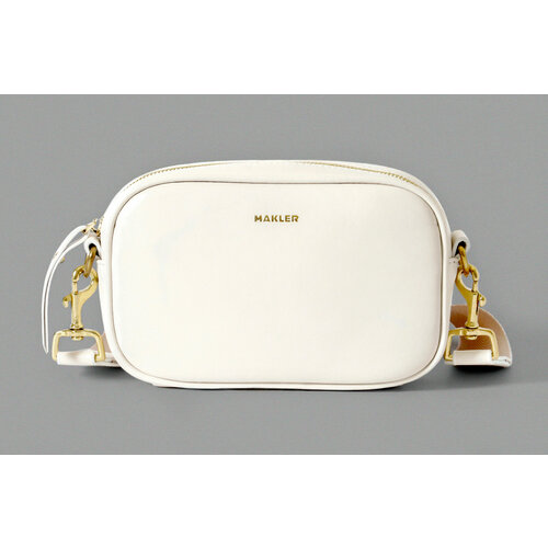 Сумка кросс-боди MAKLER, фактура гладкая, бежевый, белый