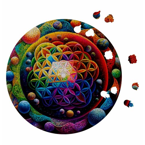 Деревянный пазл мандала 